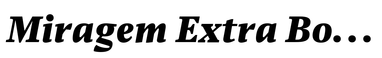Miragem Extra Bold Italic